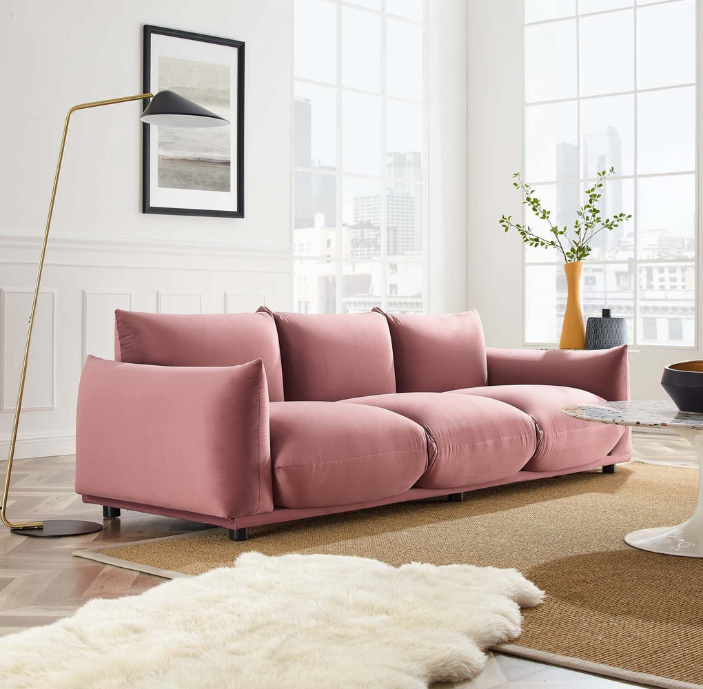 Velvet Sofa in Dusty Rose by 60seconds